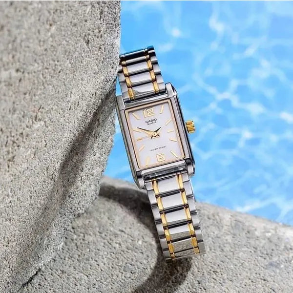 Casio női karóra LTP-1235SG-7ADF, téglalap tok, kvarc, acél, ezüst‑arany