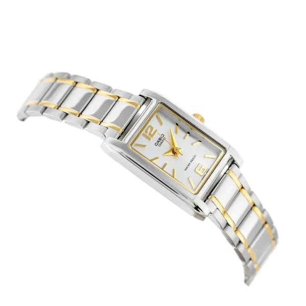 Casio női karóra LTP-1235SG-7ADF, téglalap tok, kvarc, acél, ezüst‑arany