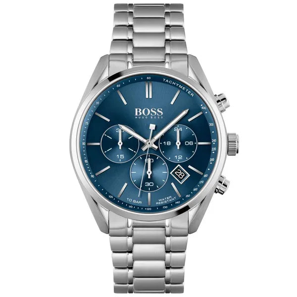 Hugo Boss Champion 1513818 férfi karóra, 44 mm, kék számlap, acél, WR100