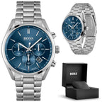 Hugo Boss Champion 1513818 férfi karóra, 44 mm, kék számlap, acél, WR100