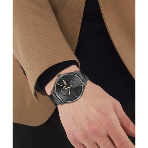 Hugo Boss Tyler 1514105 férfi karóra, fekete acél, 43 mm, WR50