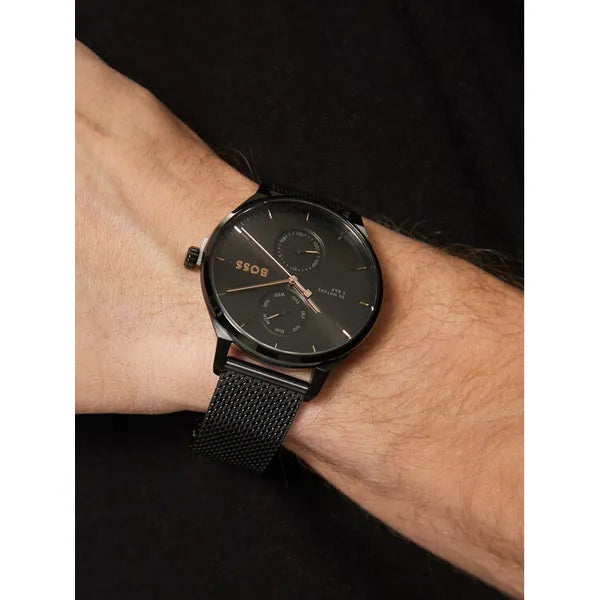 Hugo Boss Tyler 1514105 férfi karóra, fekete acél, 43 mm, WR50