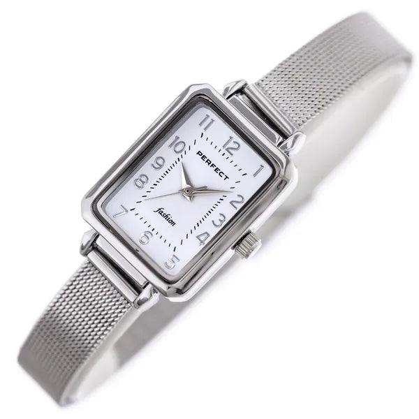 Perfect F112S-03 női karóra, ezüst, téglalap, Miyota, 34 mm, dobozzal
