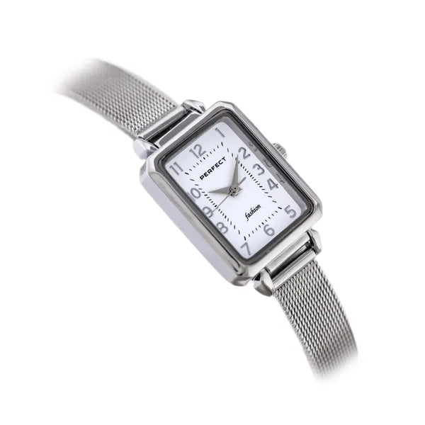Perfect F112S-03 női karóra, ezüst, téglalap, Miyota, 34 mm, dobozzal