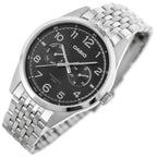 Casio MTP-E340D-1A férfi karóra, acél szíj, fekete számlap, WR50