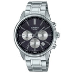 Casio MTP-E515D-1A férfi kronográf karóra, acél szíj, grafit számlap, WR50