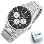 Casio MTP-E515D-1A férfi kronográf karóra, acél szíj, grafit számlap, WR50