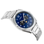 Casio MTP-M300D-2A férfi karóra, acél szíj, kék számlap, 40 mm, WR50