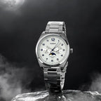 Casio MTP-M300D-7A férfi kvarc karóra, acél, 40 mm, WR50, fehér számlap