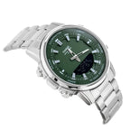 Casio AMW-880D-3A férfi karóra, zöld számlap, acél szíj, WR50