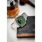 Casio AMW-880D-3A férfi karóra, zöld számlap, acél szíj, WR50