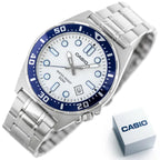 Casio MTD-135D-7A férfi karóra, 44 mm, fehér számlap, acél, WR50, dátum