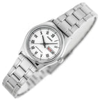 Casio női karóra LTP-V006D-7B, ezüst, acél szíj, dátum, WR30