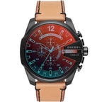 Diesel Mega Chief DZ4476 férfi kronográf karóra, 51 mm, bőr szíj, WR100