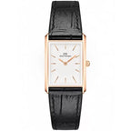 Daniel Wellington női karóra, 24 mm, rózsaarany tok, fekete bőrszíj, kvarc