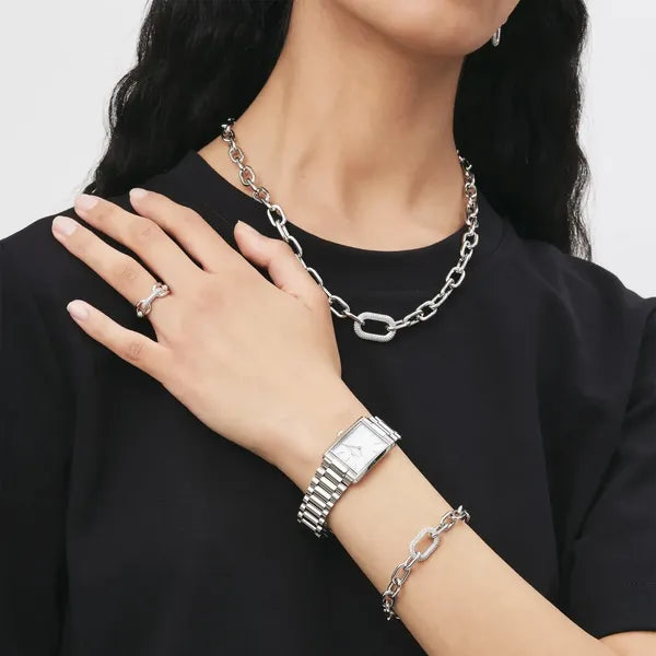 Daniel Wellington Bound 3-Link DW00100700 női kvarc karóra ezüst, téglalap, acél