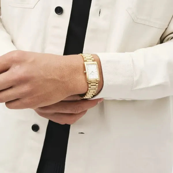Daniel Wellington női karóra, 24 mm, arany acél, téglalap, DW00100703