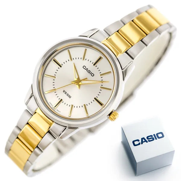 Casio LTP-1303SG-7A női karóra, 30 mm, kvarc, két tónusú acél, WR50