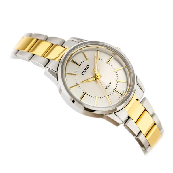 Casio LTP-1303SG-7A női karóra, 30 mm, kvarc, két tónusú acél, WR50