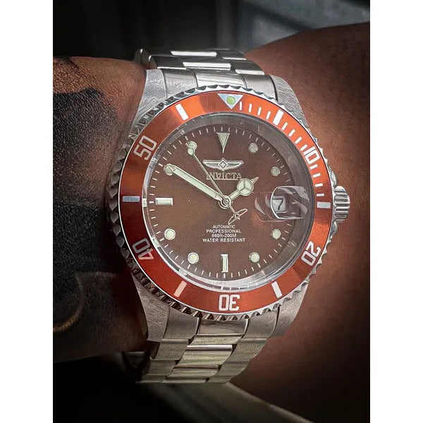 Invicta Pro Diver férfi automata karóra, WR200, 40 mm, acél, barna