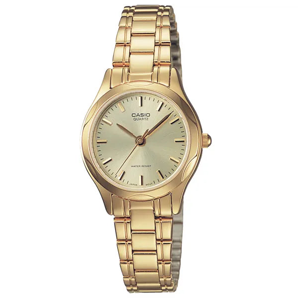 Casio LTP-1275G-9A női karóra, arany, acél szíj, kvarc, 25 mm, WR30