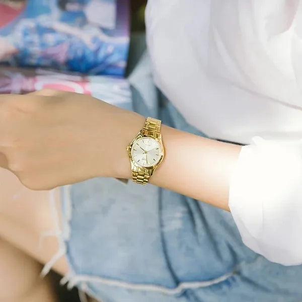 Casio LTP-1275G-9A női karóra, arany, acél szíj, kvarc, 25 mm, WR30