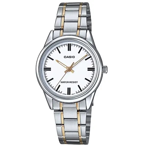 Casio LTP-V005SG-7A női karóra, acél, ezüst/arany, 28 mm, WR30, dátum