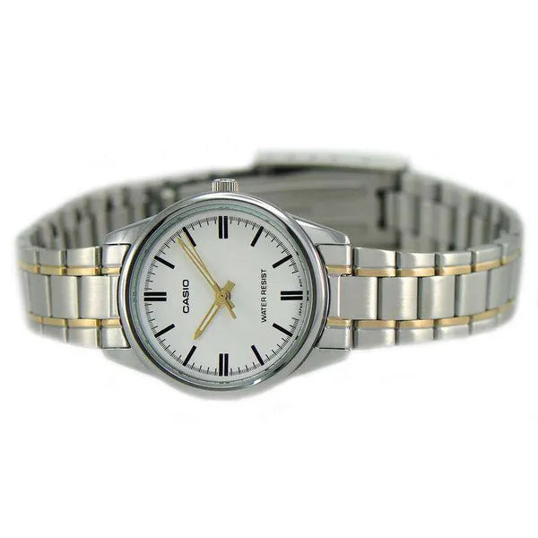 Casio LTP-V005SG-7A női karóra, acél, ezüst/arany, 28 mm, WR30, dátum