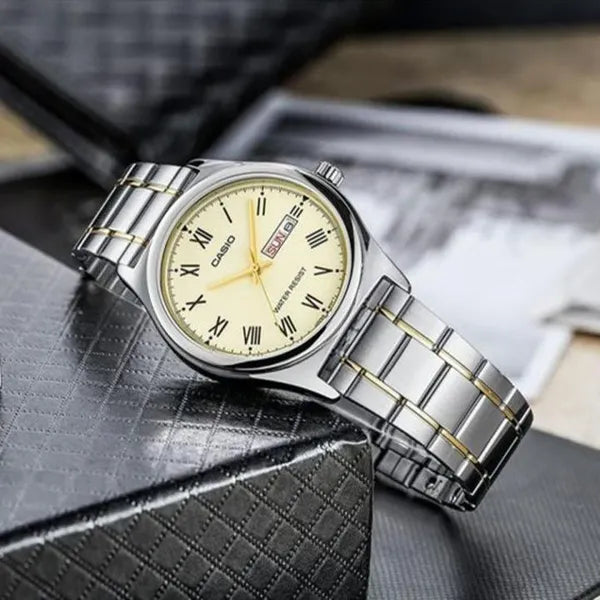 Casio LTP-V006SG-9B női karóra, 25 mm, acél, két tónus, kvarc, WR30, dátum