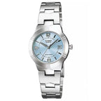 Casio női karóra LTP-1241D-2A, kék számlap, acél szíj, WR30, 25mm, díszdoboz