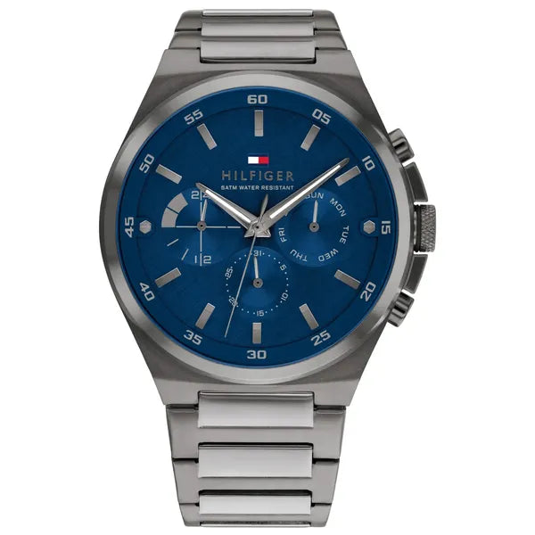 Tommy Hilfiger Dexter 1792089 férfi karóra, grafitszürke acél, kék számlap, WR50