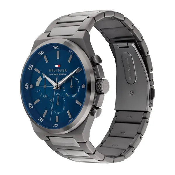 Tommy Hilfiger Dexter 1792089 férfi karóra, grafitszürke acél, kék számlap, WR50