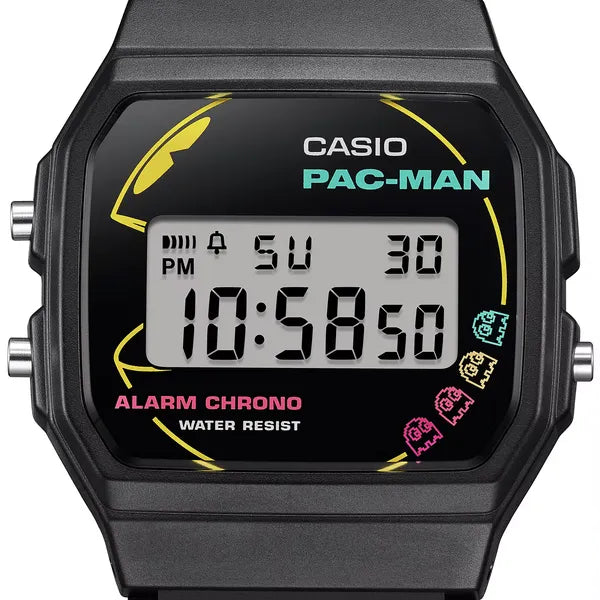 Casio F-91WPC-1ADR PAC-MAN férfi digitális óra, fekete, WR30