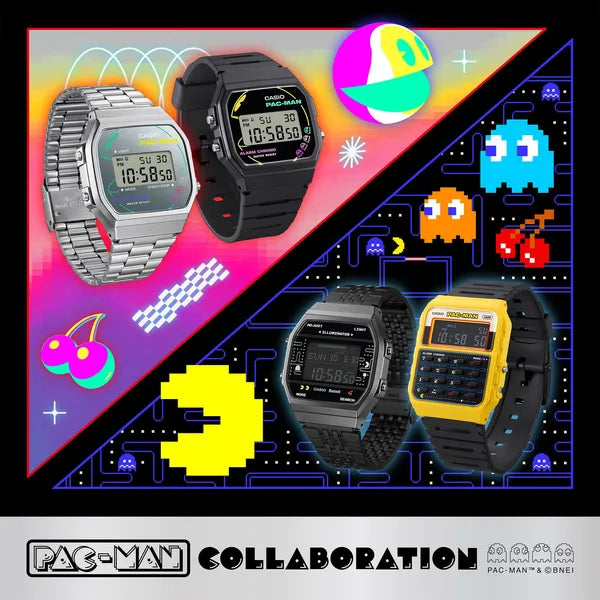 Casio F-91WPC-1ADR PAC-MAN férfi digitális óra, fekete, WR30