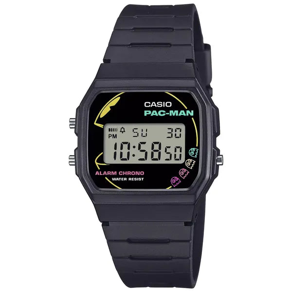 Casio F-91WPC-1ADR PAC-MAN férfi digitális óra, fekete, WR30