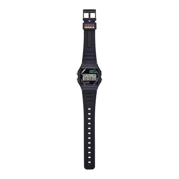 Casio F-91WPC-1ADR PAC-MAN férfi digitális óra, fekete, WR30
