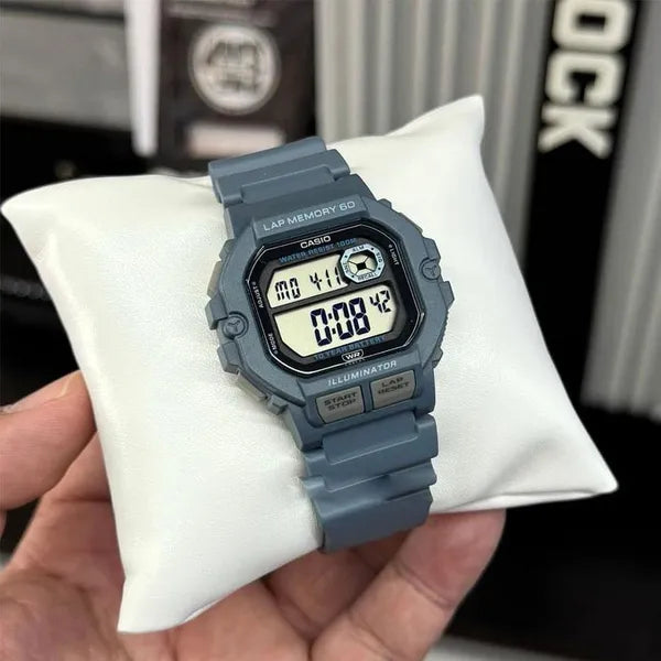 Casio WS-1400H-2A férfi sportóra, WR100, LED, kék, kvarc