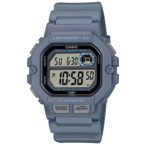 Casio WS-1400H-2A férfi sportóra, WR100, LED, kék, kvarc