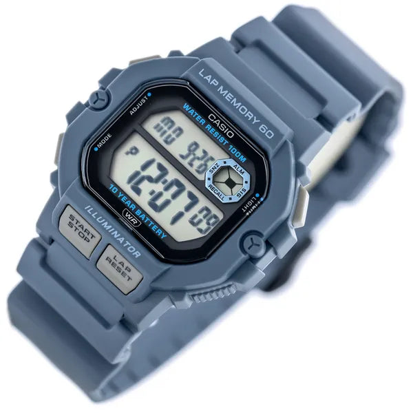 Casio WS-1400H-2A férfi sportóra, WR100, LED, kék, kvarc