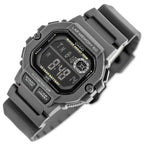 Casio WS-1400H-8B férfi sportóra, szürke, WR100, LED, stopper, holdfázis