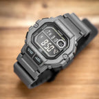 Casio WS-1400H-8B férfi sportóra, szürke, WR100, LED, stopper, holdfázis