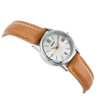 Casio LTP-V002L-7B3UDF női karóra, barna bőrszíj, ezüst számlap, 25 mm, WR30