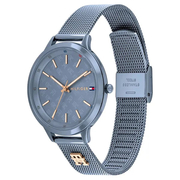 Tommy Hilfiger Iris 1782589 női karóra, 36 mm, kék, acél hálós szíj