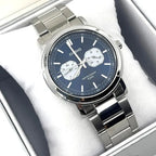 Casio férfi karóra MTP-E335D-2E1, acél szíj, 41 mm, kék számlap, WR50