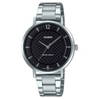 Casio LTP-VT04D-1A női karóra, 35 mm, fekete, acél szíj, WR30 + díszdoboz
