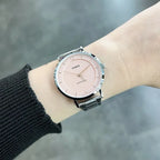 Casio LTP-VT04D-4A női karóra, rózsaszín számlap, ezüst acél szíj, WR30