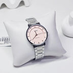 Casio LTP-VT04D-4A női karóra, rózsaszín számlap, ezüst acél szíj, WR30