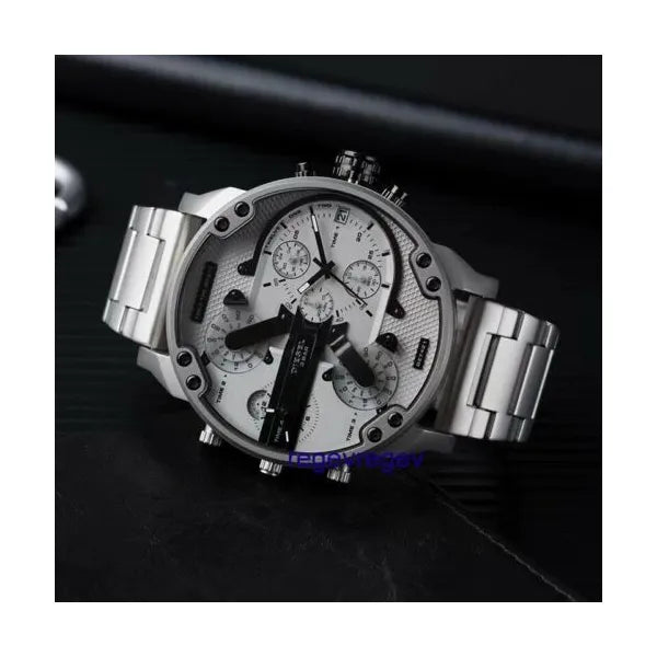 Diesel Mr. Daddy 2.0 DZ7421 férfi karóra, 57mm, acél, kvarc, ezüst/fehér