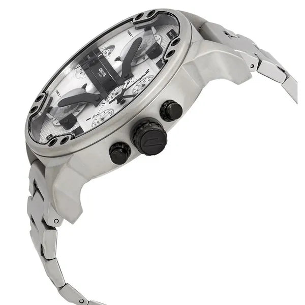 Diesel Mr. Daddy 2.0 DZ7421 férfi karóra, 57mm, acél, kvarc, ezüst/fehér