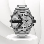 Diesel Mr. Daddy 2.0 DZ7421 férfi karóra, 57mm, acél, kvarc, ezüst/fehér